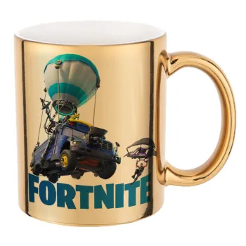 Fortnite Bus, Κούπα κεραμική, χρυσή καθρέπτης, 330ml