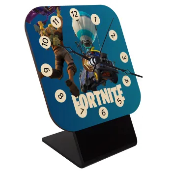 Fortnite Bus, Quartz Table clock in natural wood (10cm)