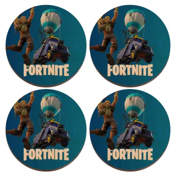 Fortnite Bus, ΣΕΤ x4 Σουβέρ ξύλινα στρογγυλά plywood (9cm)