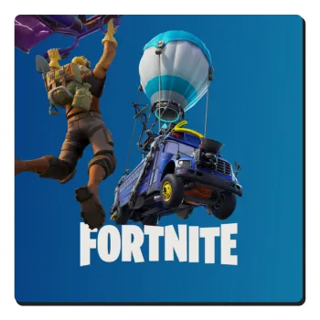 Fortnite Bus, Τετράγωνο μαγνητάκι ξύλινο 6x6cm
