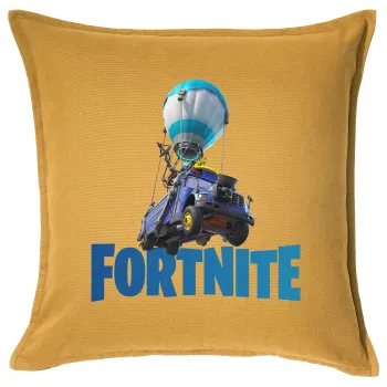 Fortnite Bus, Sofa cushion YELLOW 50x50cm includes filling
