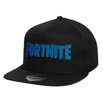 Fortnite Bus, Children's Flat Snapback Hat, Black (100% COTTON, CHILD, UNISEX, ONE SIZE)