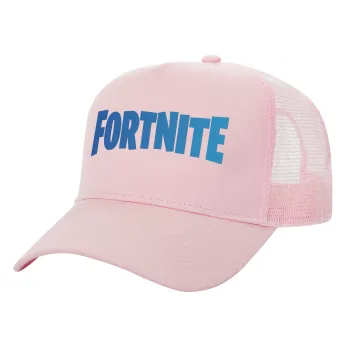 Fortnite Bus, Καπέλο Παιδικό Structured Trucker, με Δίχτυ, ΡΟΖ (100% ΒΑΜΒΑΚΕΡΟ, ΠΑΙΔΙΚΟ, UNISEX, ONE SIZE)