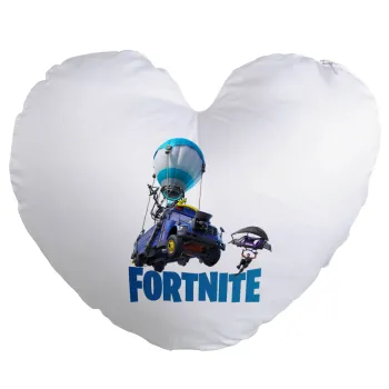 Fortnite Bus, Μαξιλάρι καναπέ καρδιά 40x40cm περιέχεται το  γέμισμα