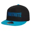 Καπέλο παιδικό Flat Snapback, Μαύρο/Μπλε (100% ΒΑΜΒΑΚΕΡΟ, ΠΑΙΔΙΚΟ, UNISEX, ONE SIZE)