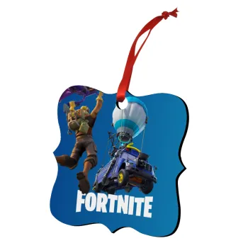 Fortnite Bus, Στολίδι Χριστουγεννιάτικο στολίδι polygon ξύλινο 7.5cm