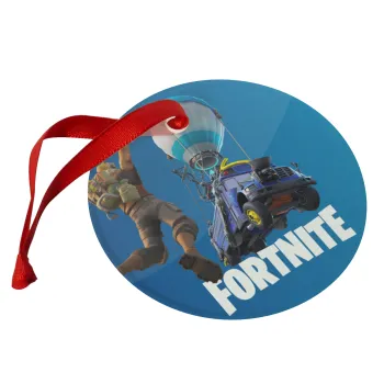 Fortnite Bus, Christmas ornament glass 9cm