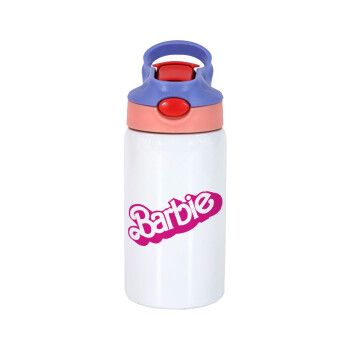 Barbie, Children's hot water bottle, stainless steel, with safety straw, pink/purple (350ml)
