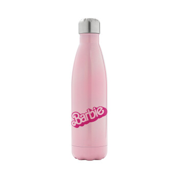 Barbie, Metal mug thermos Pink Iridiscent (Stainless steel), double wall, 500ml