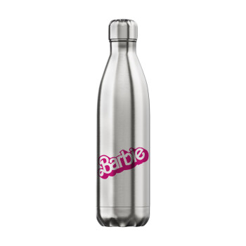 Barbie, Μεταλλικό παγούρι θερμός Inox (Stainless steel), διπλού τοιχώματος, 750ml