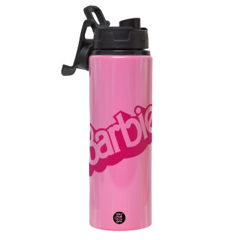 Barbie, Metallic water bottle with safety lid, 850ml aluminum