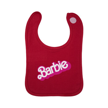 Barbie, Σαλιάρα με Σκρατς Κόκκινη 100% Organic Cotton (0-18 months)