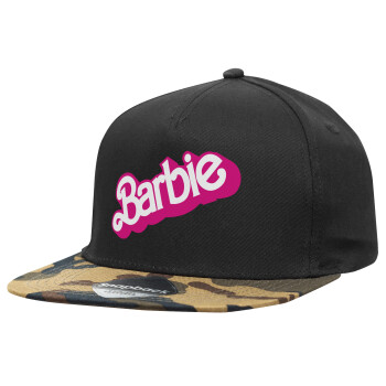 Barbie, Καπέλο Ενηλίκων Flat Snapback Μαύρο/Παραλλαγή, (100% ΒΑΜΒΑΚΕΡΟ TWILL, ΕΝΗΛΙΚΩΝ, UNISEX, ONE SIZE)