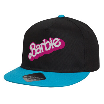 Barbie, Καπέλο παιδικό snapback, 100% Βαμβακερό, Μαύρο/Μπλε