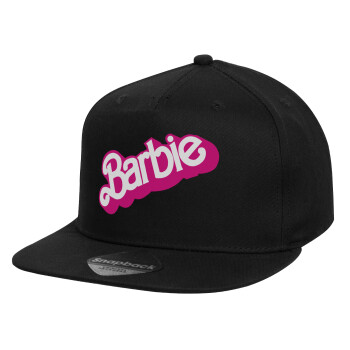 Barbie, Καπέλο παιδικό Flat Snapback, Μαύρο (100% ΒΑΜΒΑΚΕΡΟ, ΠΑΙΔΙΚΟ, UNISEX, ONE SIZE)