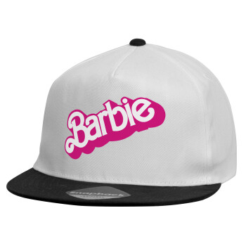 Barbie, Καπέλο παιδικό Flat Snapback, Λευκό (100% ΒΑΜΒΑΚΕΡΟ, ΠΑΙΔΙΚΟ, UNISEX, ONE SIZE)