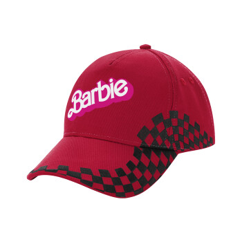 Barbie, Adult Cap RACING Ultimate Red/Black, (100% COTTON DRILL, ADULT, UNISEX, ONE SIZE ADULT)