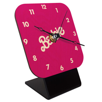 Barbie, Επιτραπέζιο ρολόι σε φυσικό ξύλο (10cm)