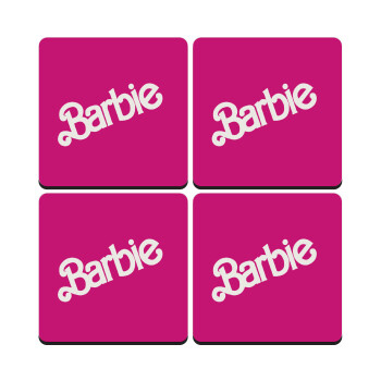 Barbie, ΣΕΤ 4 Σουβέρ ξύλινα τετράγωνα (9cm)
