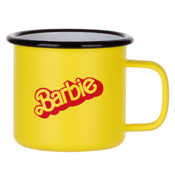 Barbie, Κούπα Μεταλλική εμαγιέ ΜΑΤ Κίτρινη 360ml