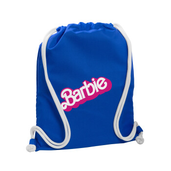 Barbie, Τσάντα πλάτης πουγκί GYMBAG Μπλε, με τσέπη (40x48cm) & χονδρά κορδόνια