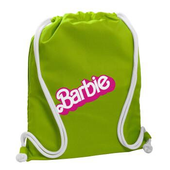 Barbie, Τσάντα πλάτης πουγκί GYMBAG LIME GREEN, με τσέπη (40x48cm) & χονδρά κορδόνια