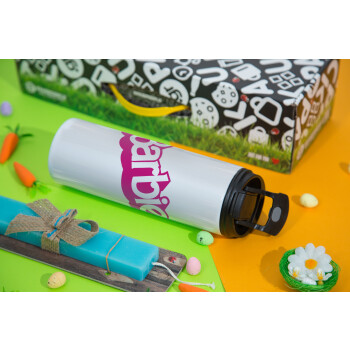 Barbie, Πασχαλινή Λαμπάδα με Travel Tumbler θερμό με διπλό καπάκι (600ml, BPA free) & κερί αρωματικό πλακέ (30cm) (ΤΙΡΚΟΥΑΖ)