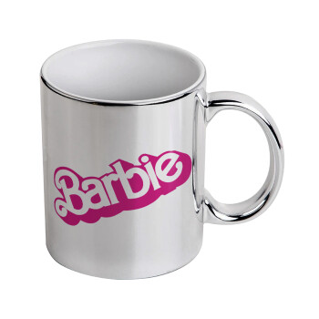 Barbie, Mug ceramic, silver mirror, 330ml