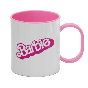 Barbie, Κούπα (πλαστική) (BPA-FREE) Polymer Ροζ για παιδιά, 330ml