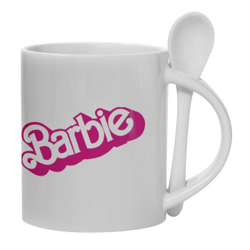 Barbie, Κούπα, κεραμική με κουταλάκι, 330ml (1 τεμάχιο)