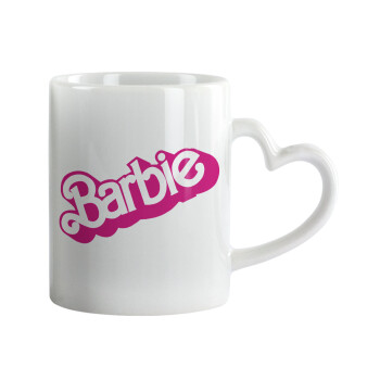 Barbie, Mug heart handle, ceramic, 330ml