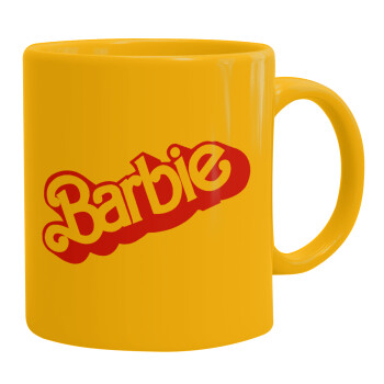 Barbie, Ceramic coffee mug yellow, 330ml (1pcs)