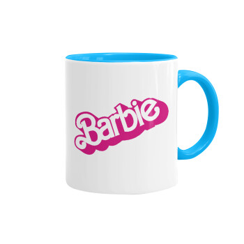 Barbie, Κούπα χρωματιστή γαλάζια, κεραμική, 330ml