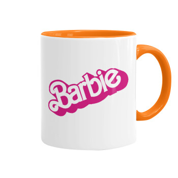 Barbie, Mug colored orange, ceramic, 330ml
