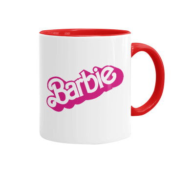 Barbie, Κούπα χρωματιστή κόκκινη, κεραμική, 330ml