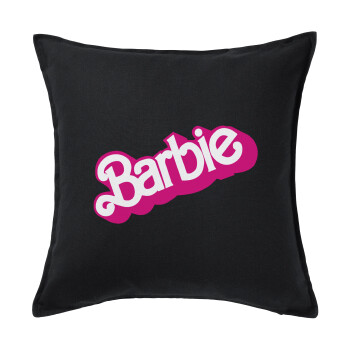 Barbie, Μαξιλάρι καναπέ Μαύρο 100% βαμβάκι, περιέχεται το γέμισμα (50x50cm)