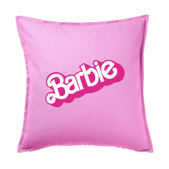 Barbie, Μαξιλάρι καναπέ ΡΟΖ 100% βαμβάκι, περιέχεται το γέμισμα (50x50cm)