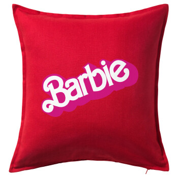 Barbie, Μαξιλάρι καναπέ Κόκκινο 100% βαμβάκι, περιέχεται το γέμισμα (50x50cm)