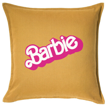 Barbie, Μαξιλάρι καναπέ Κίτρινο 100% βαμβάκι, περιέχεται το γέμισμα (50x50cm)
