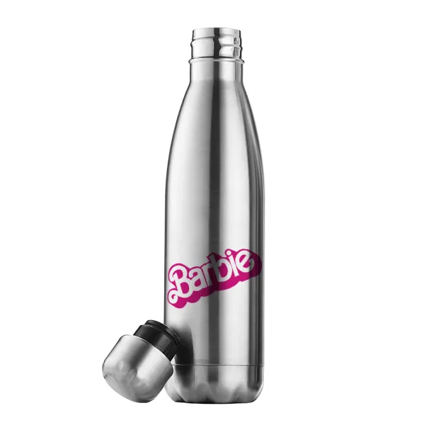 Barbie — Μεταλλικό παγούρι θερμός Inox (Stainless steel), διπλού τοιχώματος, 500ml