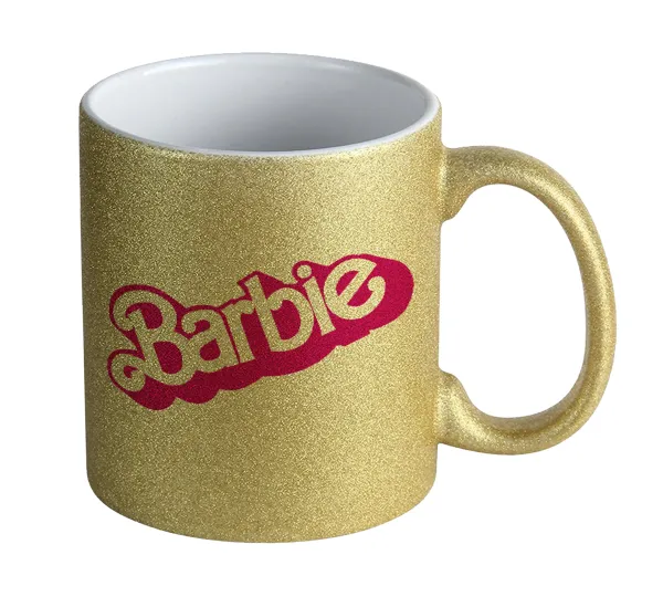 Barbie — Gold glitter mug that sparkles, ceramic, 330ml