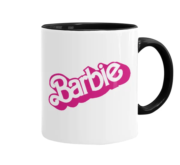 Barbie — Κούπα χρωματιστή μαύρη, κεραμική, 330ml