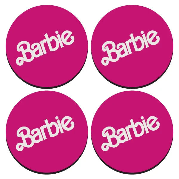 Barbie — ΣΕΤ 4 Σουβέρ ξύλινα στρογγυλά (9cm)