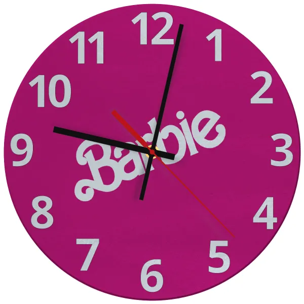Barbie — Glass wall clock (30cm)