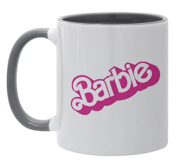 Barbie — Κούπα χρωματιστή γκρι, κεραμική, 330ml