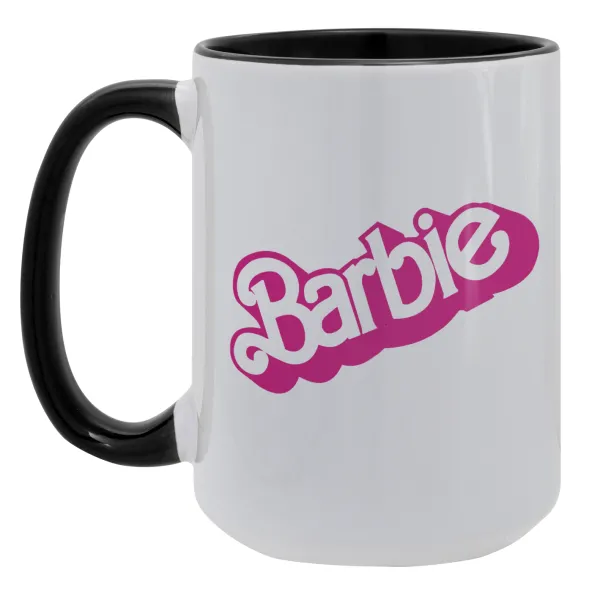 Barbie — Mega mug 15oz, black ceramic, 450ml