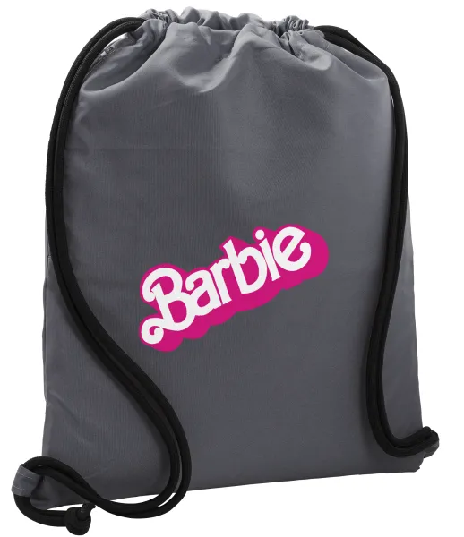 Barbie — Τσάντα πλάτης πουγκί GYMBAG ΓΚΡΙ, με τσέπη (40x48cm) & χονδρά κορδόνια