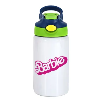 Barbie, Children's hot water bottle, stainless steel, with safety straw, green, blue (350ml)