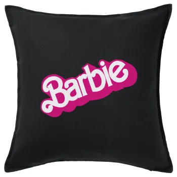 Barbie, Μαξιλάρι καναπέ Μαύρο 100% βαμβάκι, περιέχεται το γέμισμα (50x50cm)