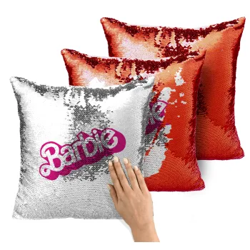 Barbie, Μαξιλάρι καναπέ Μαγικό Κόκκινο με πούλιες 40x40cm περιέχεται το γέμισμα